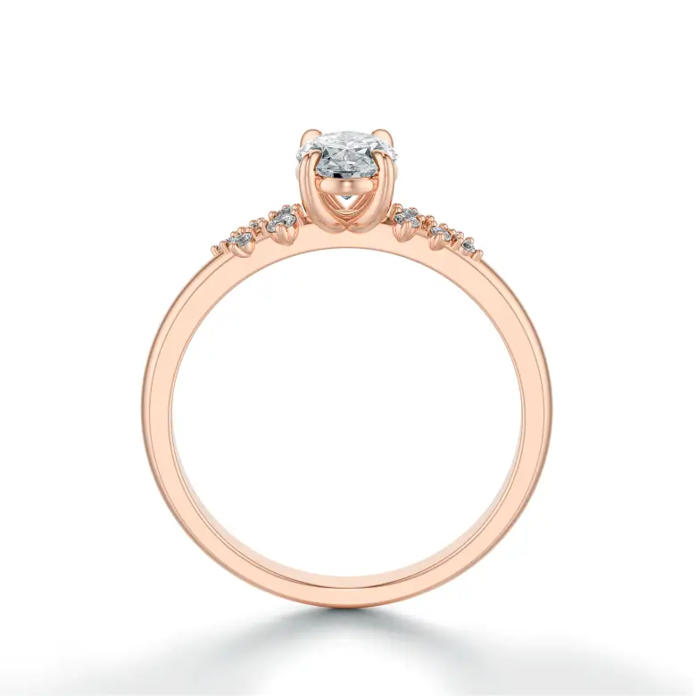 Pierścionek owalny diament różowe złoto 0.60 ct. SBPZ_053